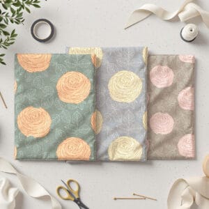 P1326 Linear Rosebud Fabric