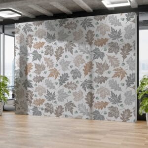 P1367 Block Print Leaves Wallpaper