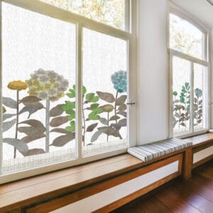 P1629 Illustrated Flowers Window Decal