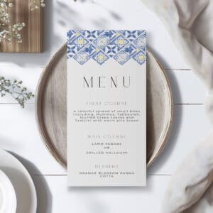 Wedding Menu | Lemon Mosaic