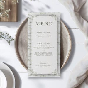 Wedding Menu | Camp Kiwanee Toile