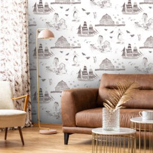Pembroke Massachusetts Toile Wallpaper