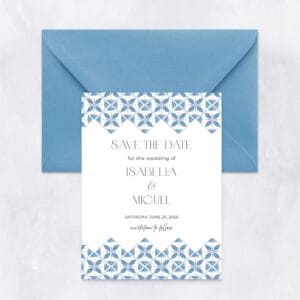 Save The Date Cards | Saffron and Sapphire Mosaic