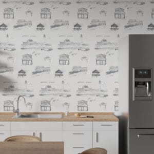 Scituate Massachusetts Toile Wallpaper