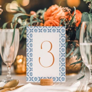 Table Numbers | Saffron and Sapphire Mosaic