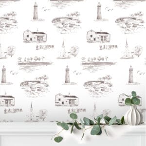 Cohasset Massachusetts Toile Wallpaper