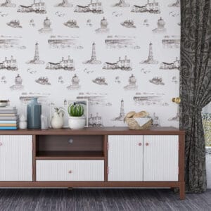 Duxbury Massachusetts Toile Wallpaper