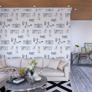 Hingham Massachusetts Toile Wallpaper