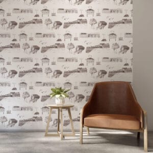 Marshfield Massachusetts Toile Wallpaper