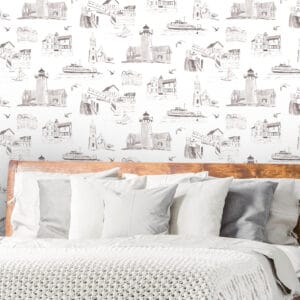 Woods Hole Cape Cod Toile Wallpaper