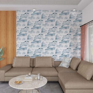 Hanson Massachusetts Toile Wallpaper